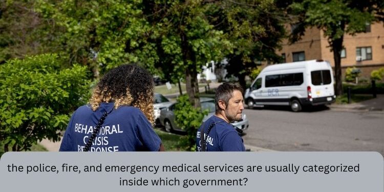 the police, fire, and emergency medical services are usually categorized inside which government?
